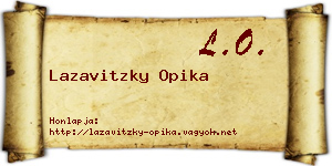 Lazavitzky Opika névjegykártya